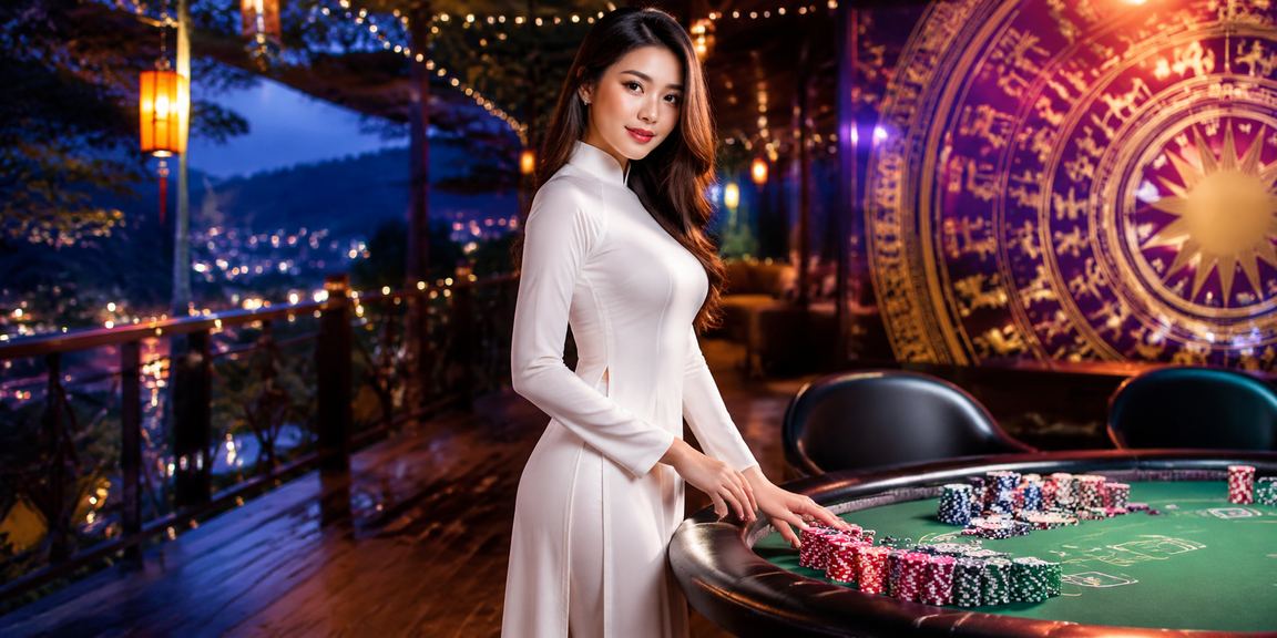 Người phụ nữ Đà Lạt mặc áo dài chơi bài casino trực tuyến