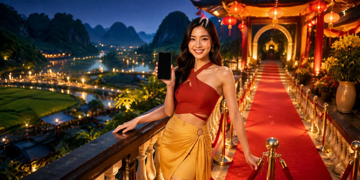 Người dùng truy cập casino trực tuyến trên điện thoại tại lễ hội Ninh Bình