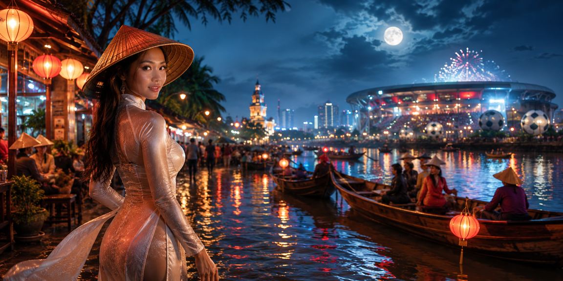 Màn hình ứng dụng casino cá cược Việt Nam với giao diện đêm neon sống động